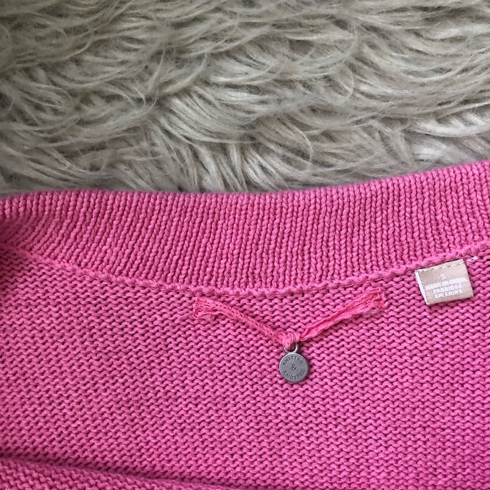Anthro Knitted & Knotted Pink Balloon Sleeve Knit - Picture 4 of 5